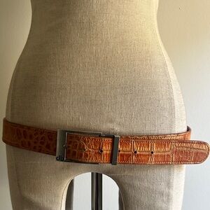 Brown Crocodile Leather Belt